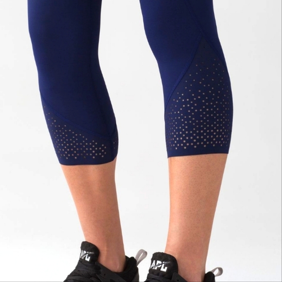 Lululemon Anew Crop Athletic Leggings Size 4 Hero Blue - Picture 6 of 13